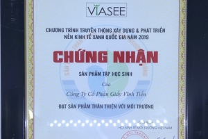 Vĩnh Tiến đạt Gỉải Thưởng Sản Phẩm Thân Thiện với Môi Trường 2019