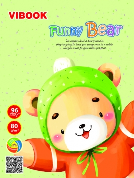 Tập ViBook HAPPY 96Tr "Funny Bear"  in caro 5oly
